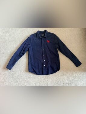 Abercrombie & Fitch Big Moose Shirt size L navy